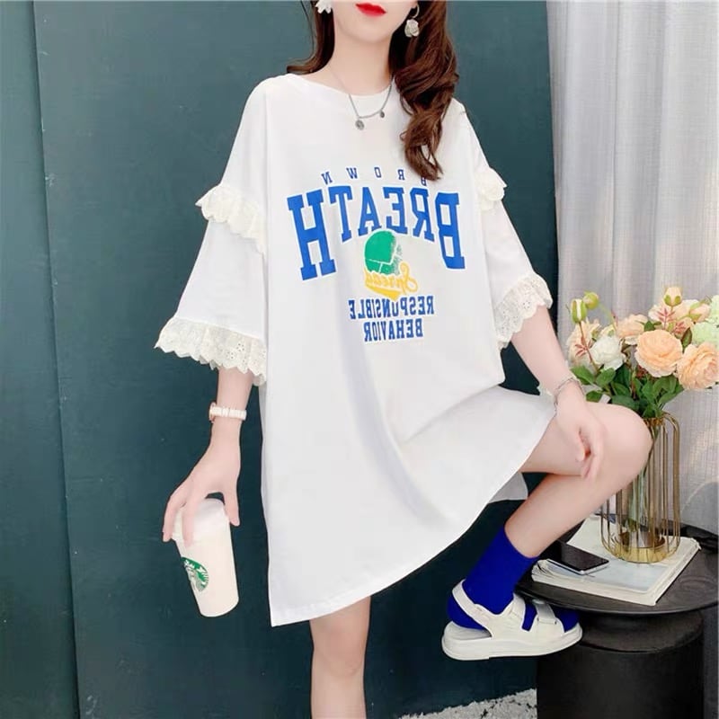 話題沸騰中 プリント ビッグロゴ ゆったり 半袖Tシャツ 全3色<ins-8252>