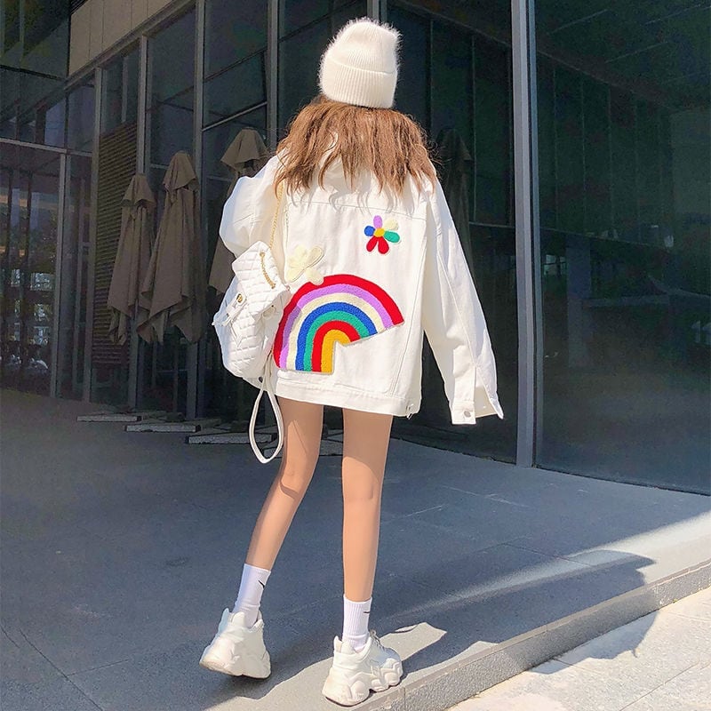 人気爆発中 キュート  切り替え デニムジャケット<ins-8064>