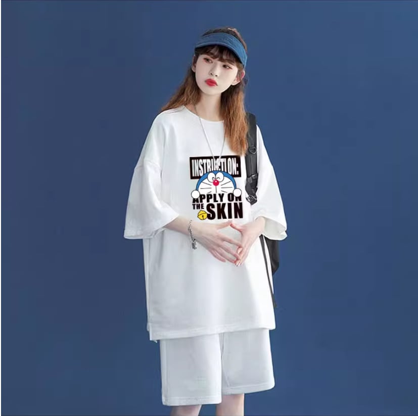 好感度UP カジュアル シンプル 半袖Tシャツⅹパンツセット全4色<ins-8203>