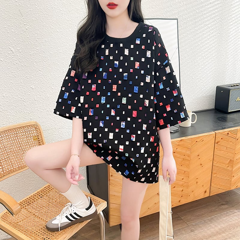 着回し力抜群 個性派 カジュアル ゆったりトップス 半袖Tシャツ 全2色<ins-8263>