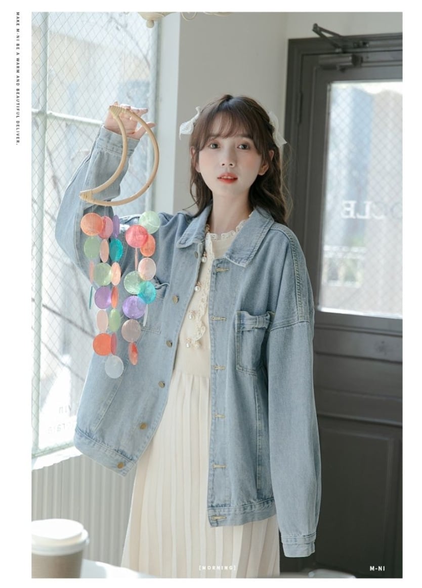 今季マストバイ ファッション ルーズ デニムジャケット<ins-6545>