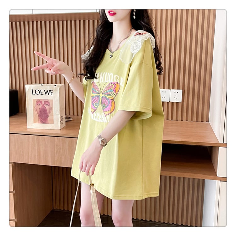 話題沸騰中 ロゴ プリント ゆったり 3色半袖Tシャツ<ins-8316>