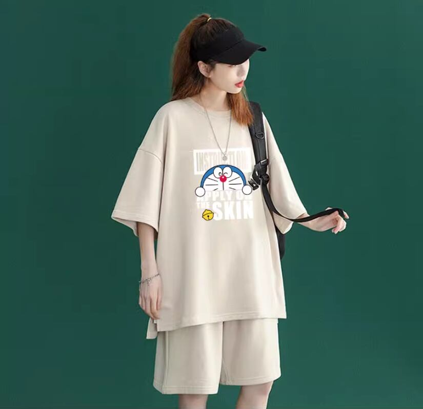 好感度UP カジュアル シンプル 半袖Tシャツⅹパンツセット全4色<ins-8203>