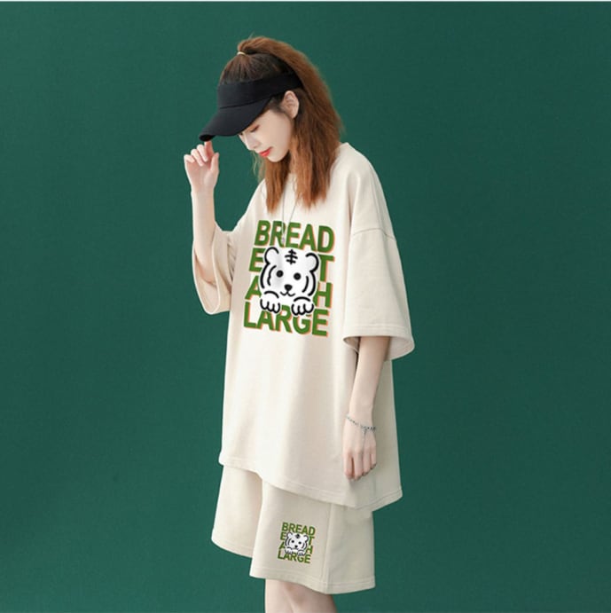 大人可愛い ルーズ 半袖Tシャツⅹパンツセット全5色 男女兼用<ins-6555>