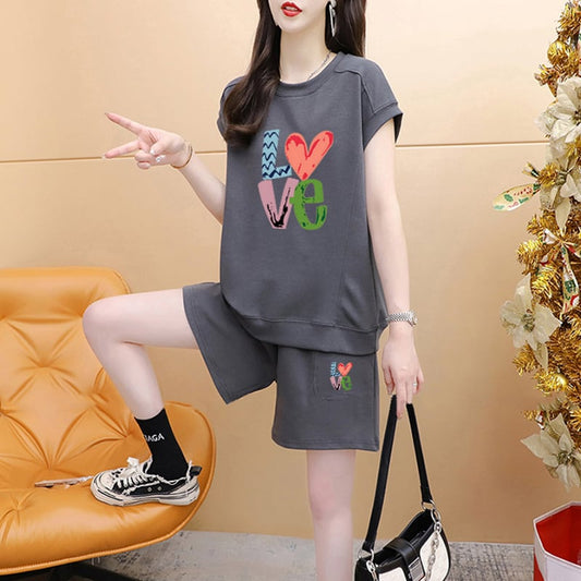 今季マストバイ カジュアル  プリントブラウスⅹパンツセット<ins-8475>