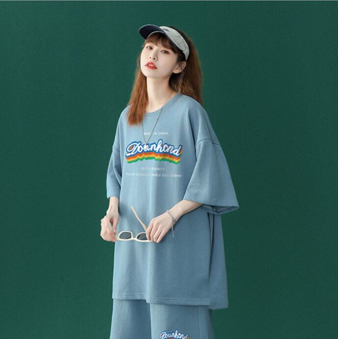 【半額セール】早い者勝ち 半袖Tシャツⅹパンツセット全4色 男女兼用<ins-6553>