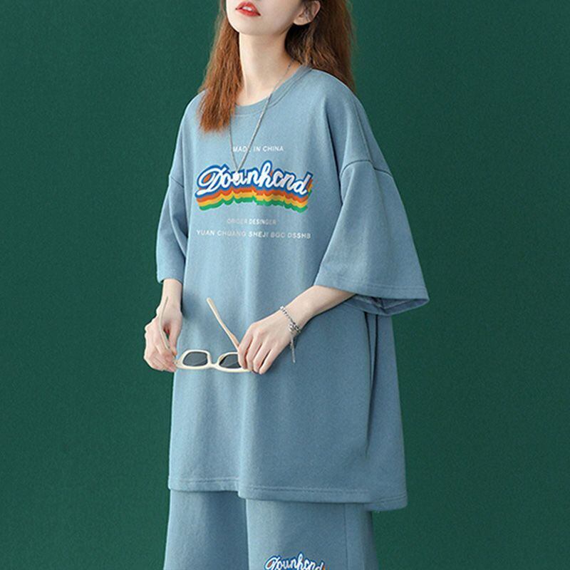 【半額セール】早い者勝ち 半袖Tシャツⅹパンツセット全4色 男女兼用<ins-6553>