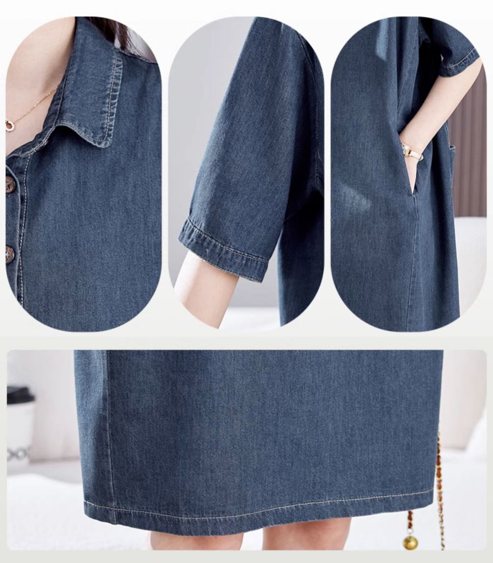 今季マストバイ ファッション エレガント 上質 デニム ワンピース<ins-8313>