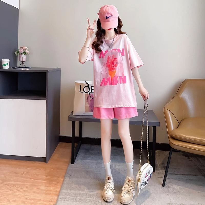 好感度UP ファッション カジュアル 上質 Tシャツⅹパンツセット<ins-8456>