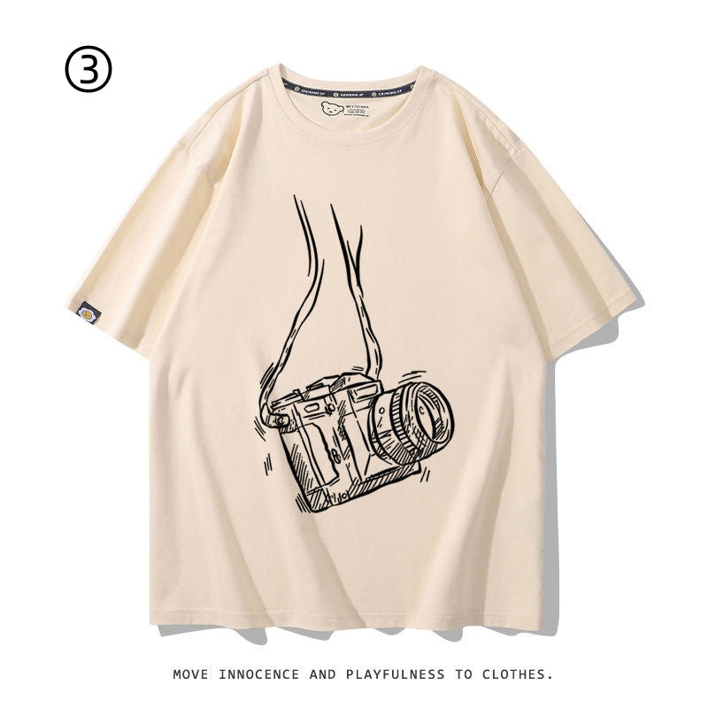 着回し力抜群 おすすめ プリントロゴ 半袖 Tシャツ-A2346