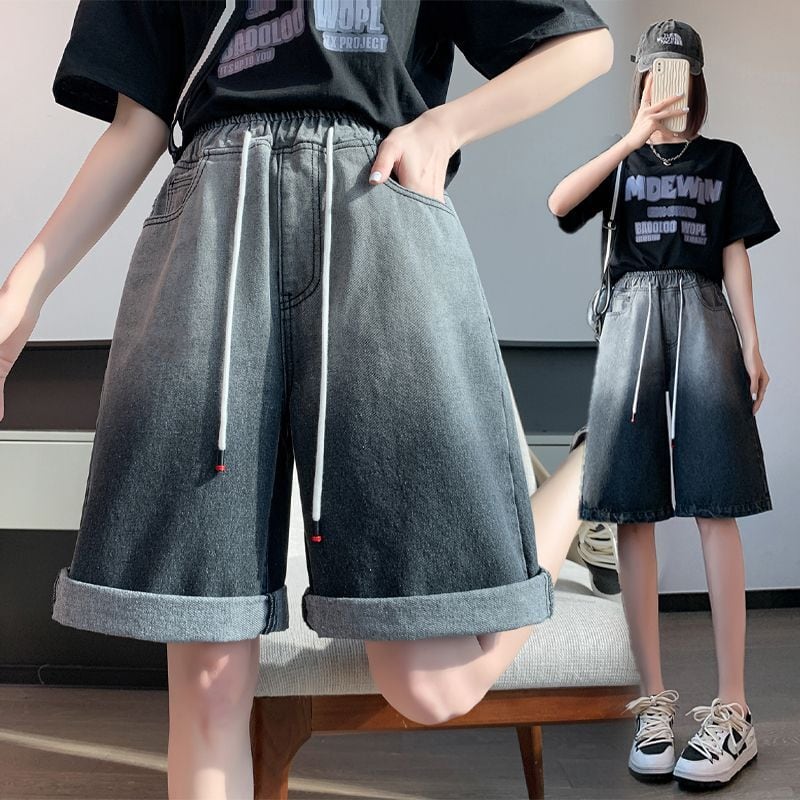 絶対欲しい ゆったり感アップ オシャレ度満点 ディップダイ デニム パンツ<ins-8303>