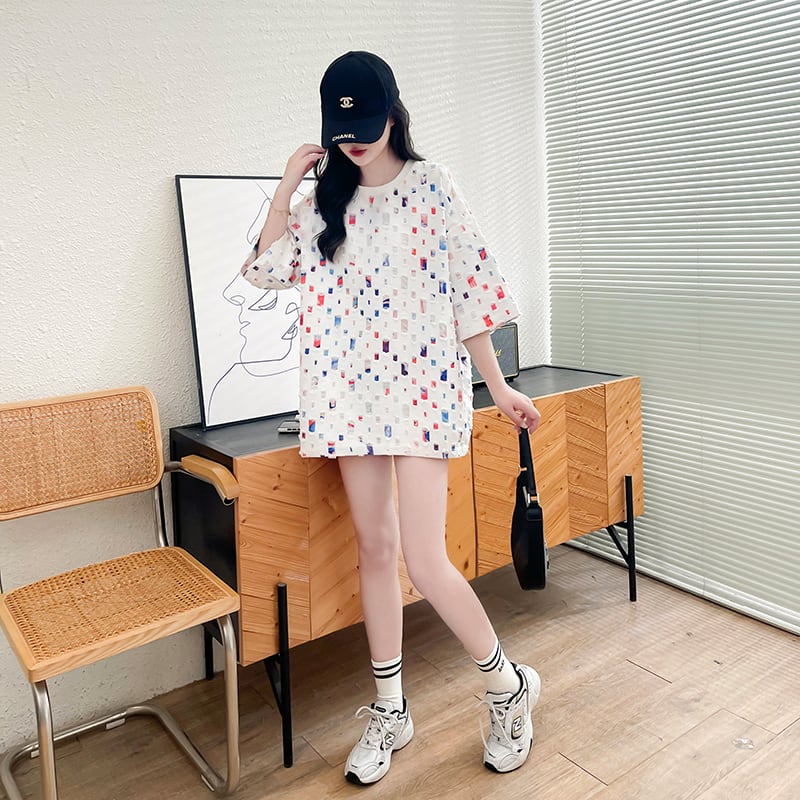 着回し力抜群 個性派 カジュアル ゆったりトップス 半袖Tシャツ 全2色<ins-8263>