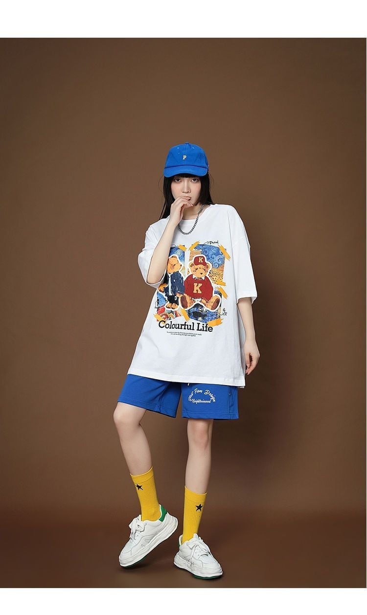 上質 シンプル カジュアル半袖Tシャツⅹパンツセット<ins-8068>