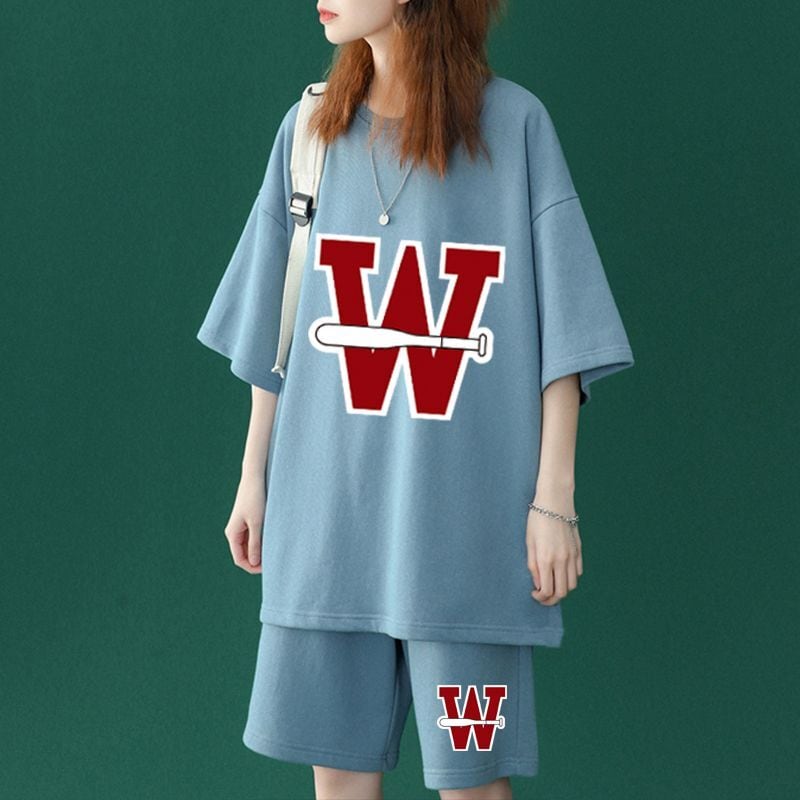 【半額セール】大好評 男女兼用 半袖Tシャツⅹパンツセット全4色<ins-6540>