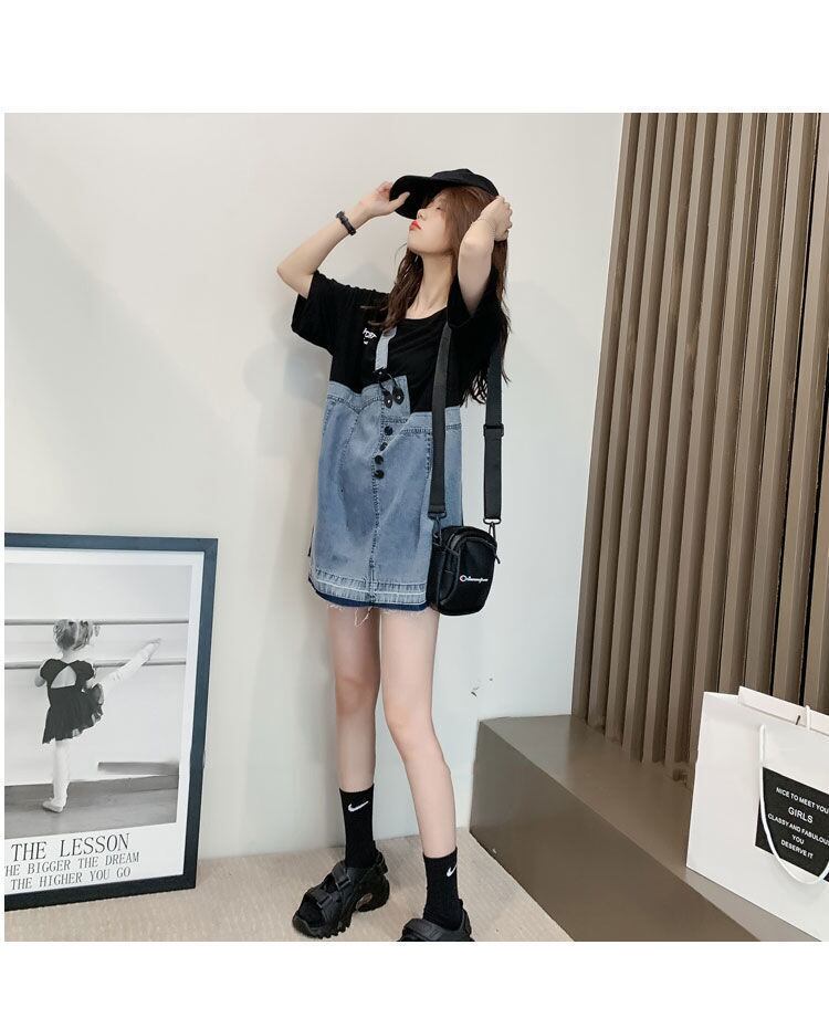 個性的なデザイン 一目惚れ 2色選択可 レイヤード風 Tシャツ カットソー<ins-8286>