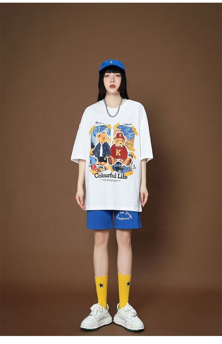 上質 シンプル カジュアル半袖Tシャツⅹパンツセット<ins-8068>