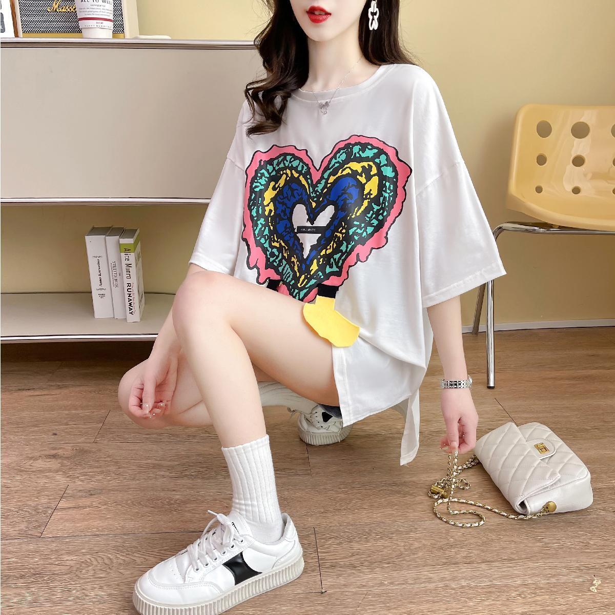 おすすめ カジュアル シンプル ゆったり 半袖Tシャツ<ins-8136>