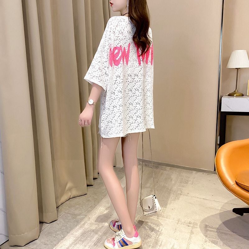 美人度アップ スウィート ゆったり 半袖Tシャツ<ins-8130>