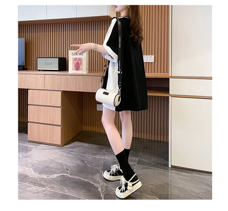 絶対流行 個性的なデザイン 一目惚れ 2色選択可 プリント Tシャツ カットソー<ins-8279>