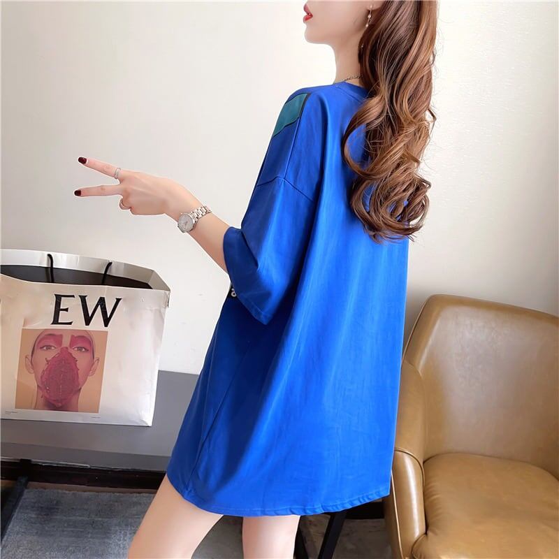 個性的なデザイン 一目惚れ 3色選択可 プリント Tシャツ カットソー<ins-3062>