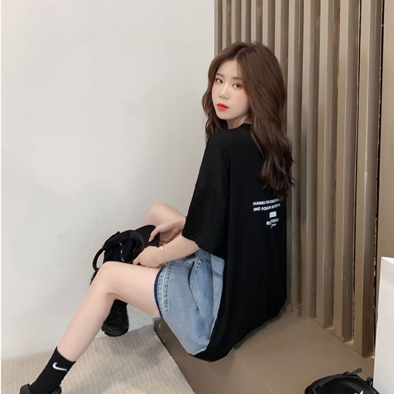 個性的なデザイン 一目惚れ 2色選択可 レイヤード風 Tシャツ カットソー<ins-8286>