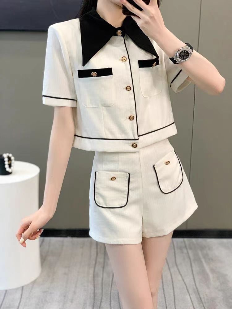 美人度アップ 絶対流行 エレガント 上質 半袖Tシャツⅹパンツセット<ins-6609>