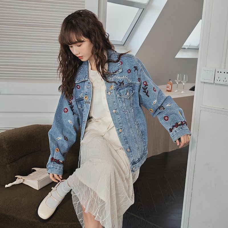 超人気 ファッション スウィート 個性派 デニムジャケット<ins-6543>