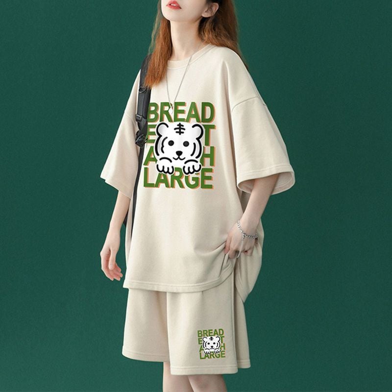 大人可愛い ルーズ 半袖Tシャツⅹパンツセット全5色 男女兼用<ins-6555>