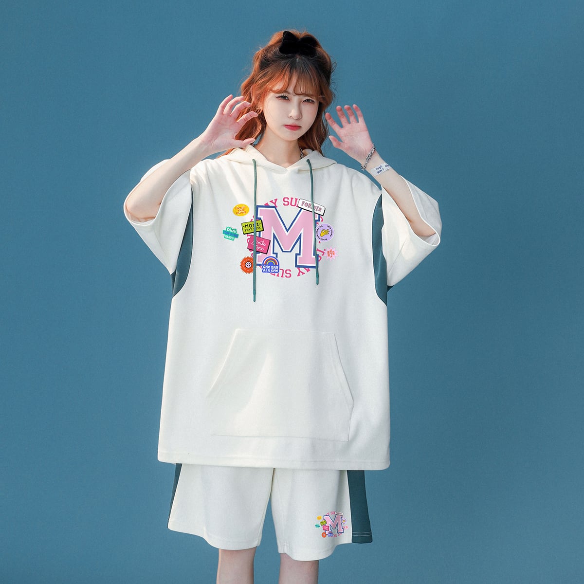 早い者勝ち 絶対流行 カジュアル 半袖Tシャツⅹパンツセット<ins-6534>