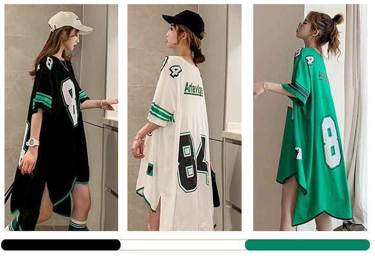 【半額!期間限定!!】新しいフロントショートバックロングオールマッチスポーツスタイルデジタルプリント半袖Tシャツ<ins-2941>