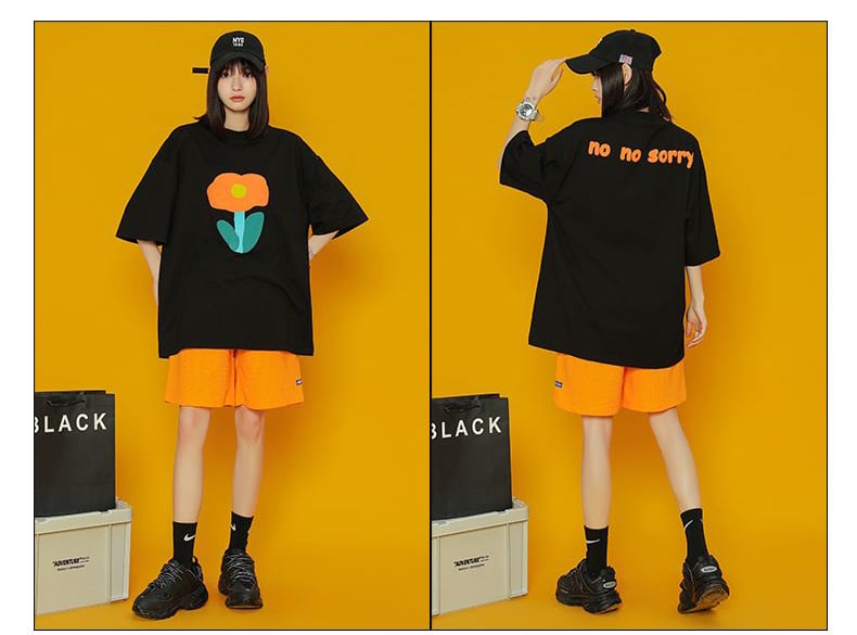 超人気上質 シンプル 半袖Tシャツⅹパンツセット<ins-8126>