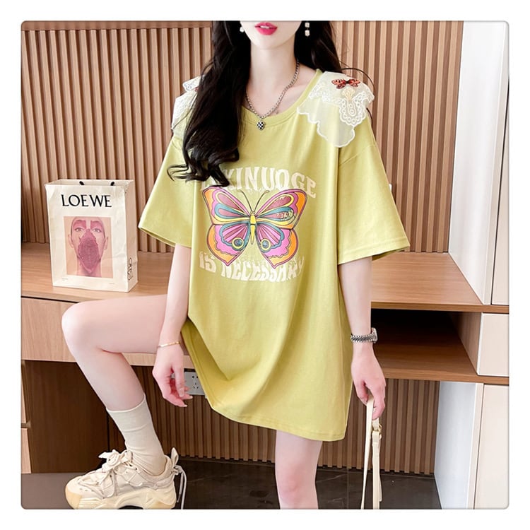 話題沸騰中 ロゴ プリント ゆったり 3色半袖Tシャツ<ins-8316>