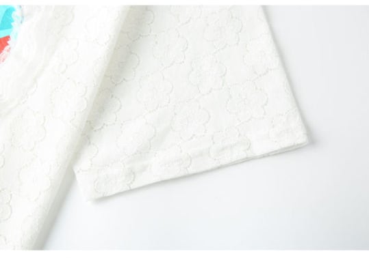 新商品 キュート 透かし彫り ゆったり 半袖Tシャツ<ins-8422>