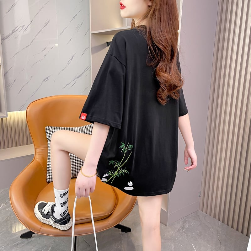 新商品 上質 カジュアル 刺繍 半袖Tシャツ カットソー<ins-8219>