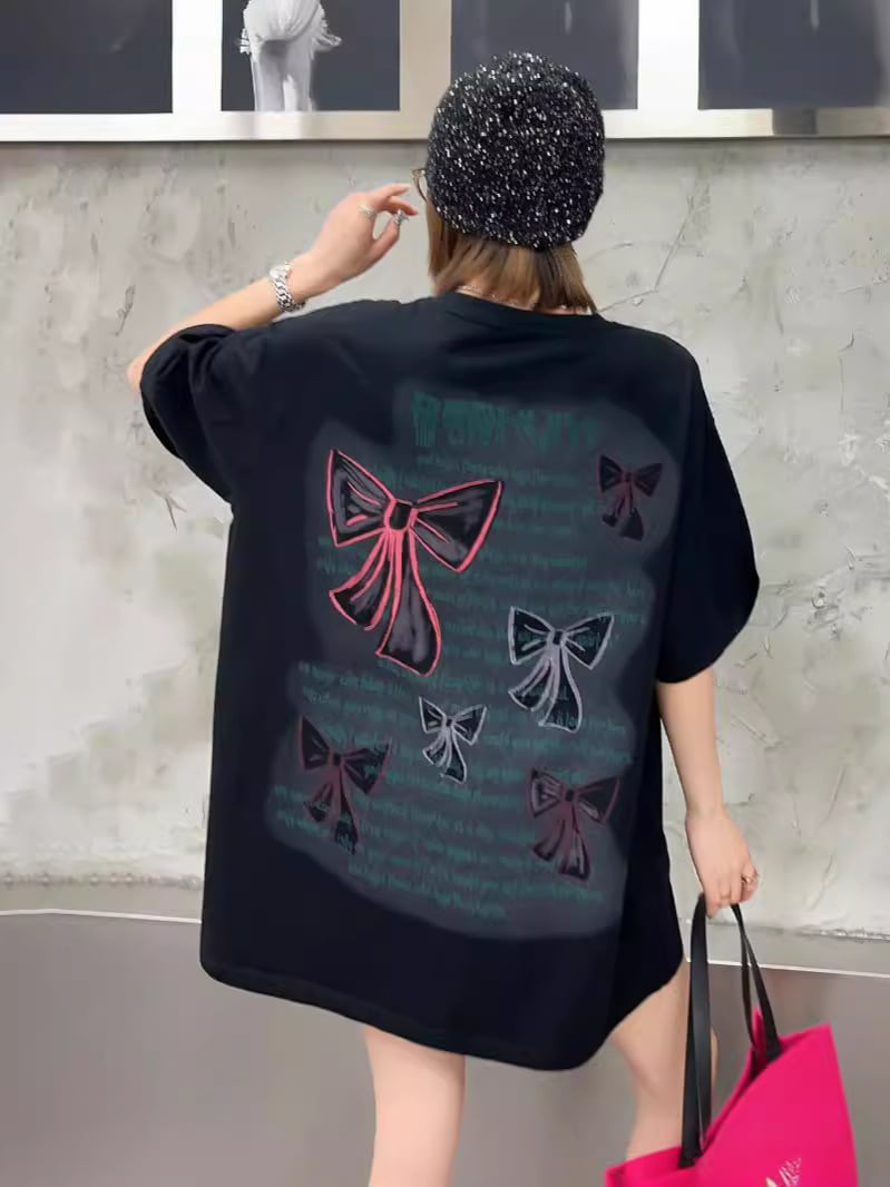 個性的なデザイン ラウンドネック プリント 半袖 Tシャツ カットソー<ins-8273>