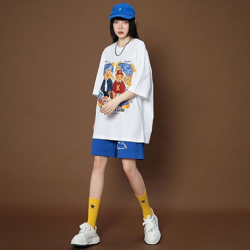 上質 シンプル カジュアル半袖Tシャツⅹパンツセット<ins-8068>