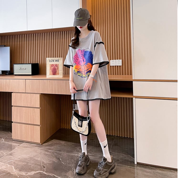 売り切れ必至  着心地抜群 ファッション プリント 半袖 Tシャツ<ins-8336>