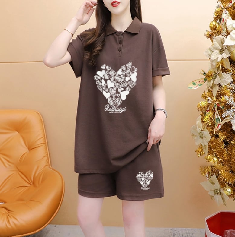 売り切れ必至 清涼感たっぷり シンプル 半袖Tシャツ+パンツ セットアップ<ins-8195>