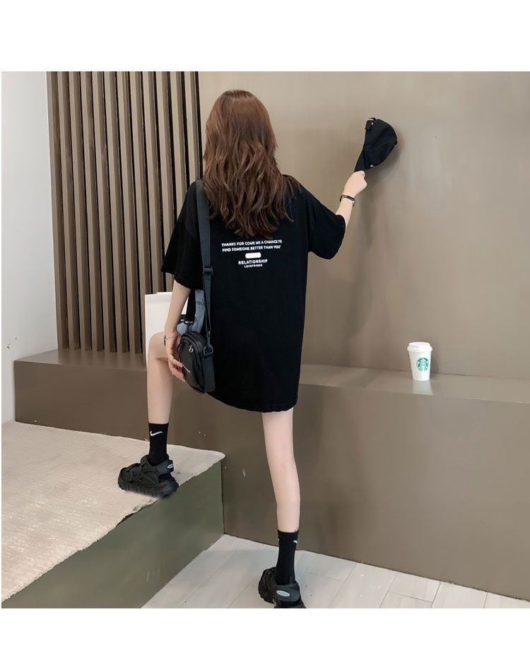 個性的なデザイン 一目惚れ 2色選択可 レイヤード風 Tシャツ カットソー<ins-8286>