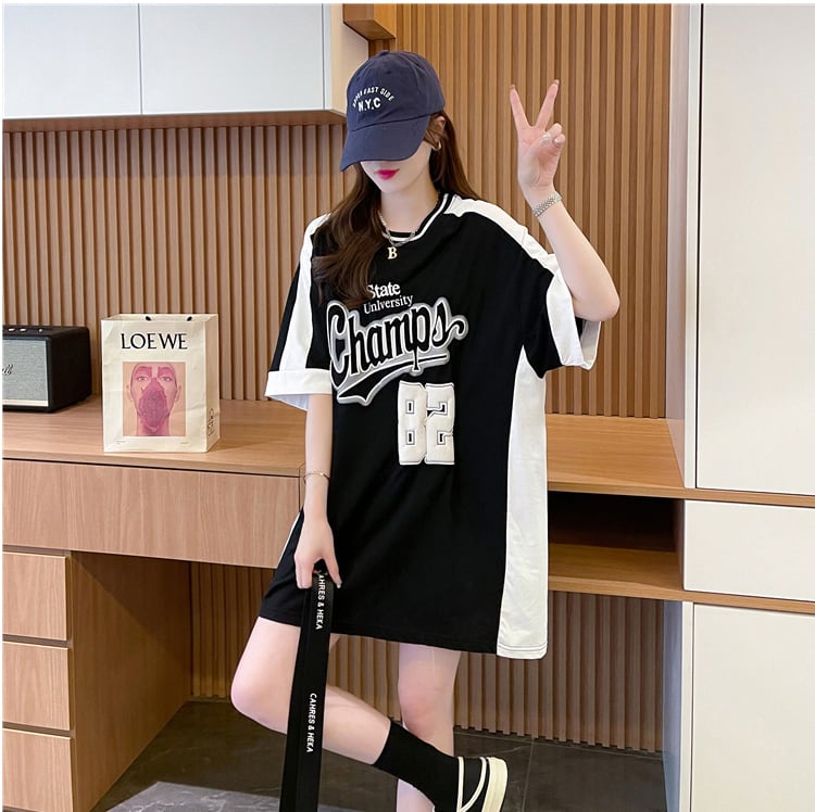 絶対流行 個性的なデザイン 一目惚れ 2色選択可 プリント Tシャツ カットソー<ins-8279>