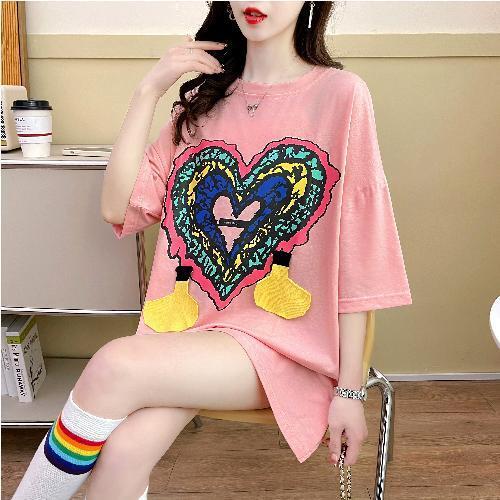 おすすめ カジュアル シンプル ゆったり 半袖Tシャツ<ins-8136>