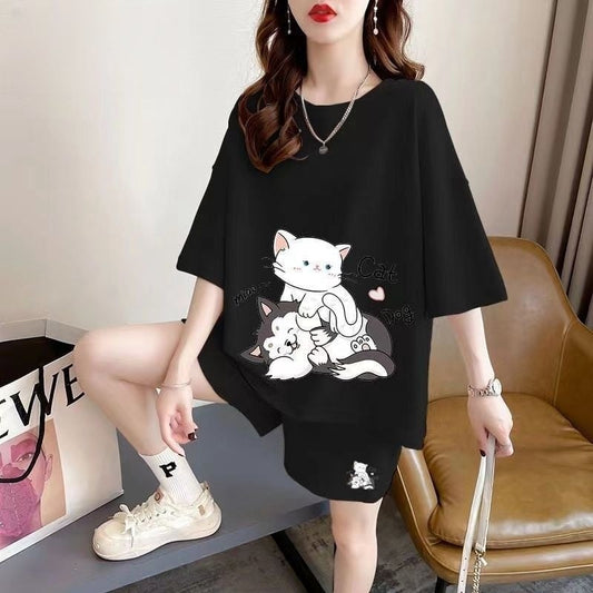 大人可愛い  上質 半袖Tシャツⅹパンツセット全4色 男女兼用 <ins-6551>