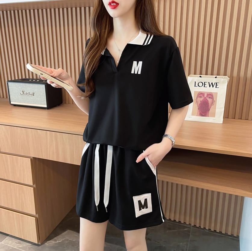売り切れ必至 ルーズ 半袖Tシャツⅹパンツセット全2色<ins-8190>