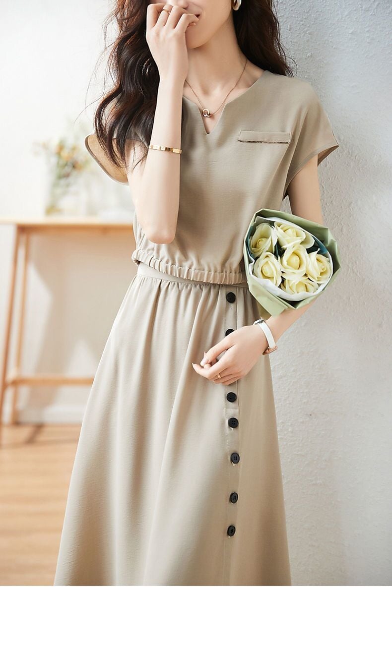 売り切れ必至 オシャレ度満点 シンプル ブラウス+ワンピース セットアップ<ins-8356>