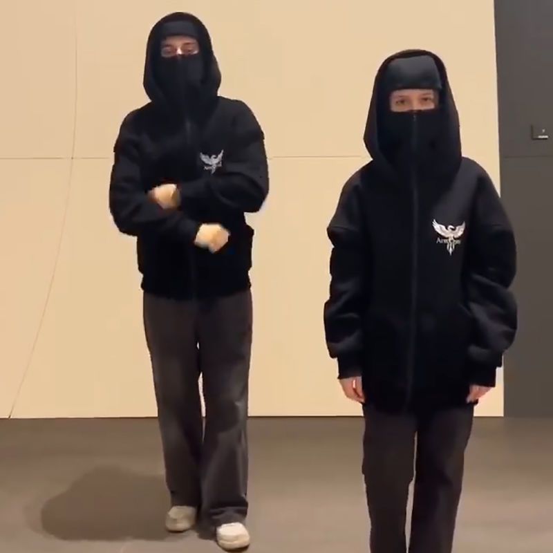 【裏起毛あり】新作 エレガント 大人の定番 忍者マスク式 3色 パーカー-A2190