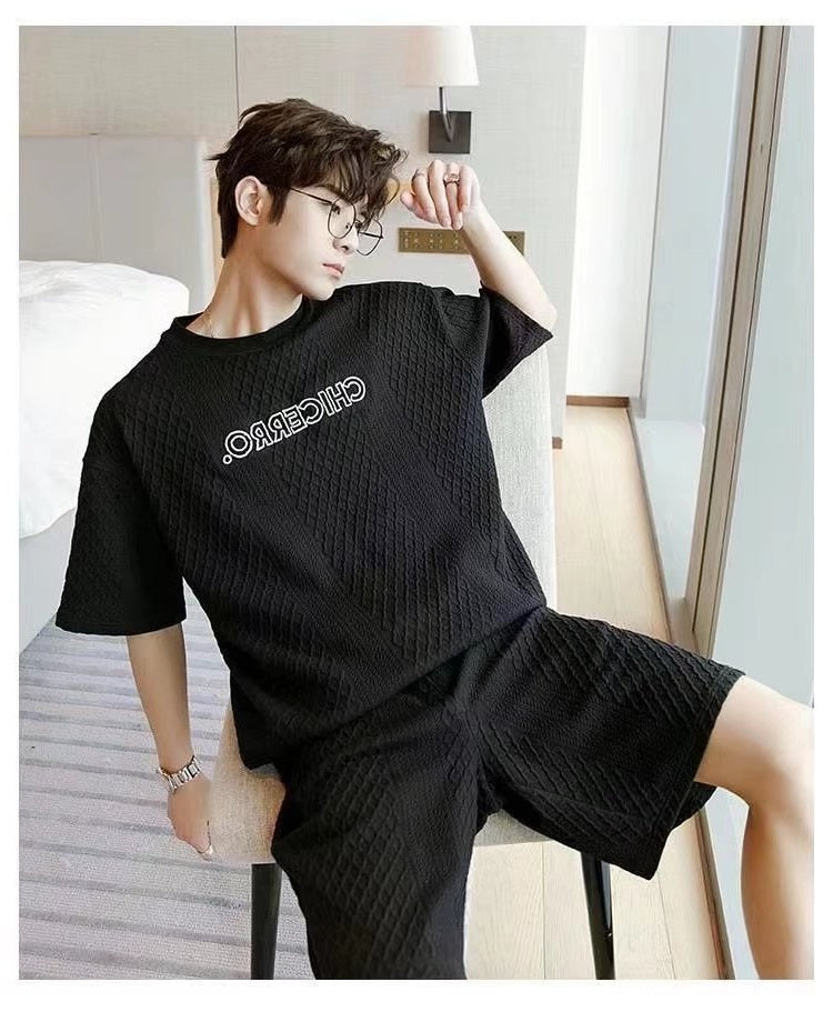 話題沸騰中 海外トレンド 半袖Tシャツⅹパンツセット 全2色- A887
