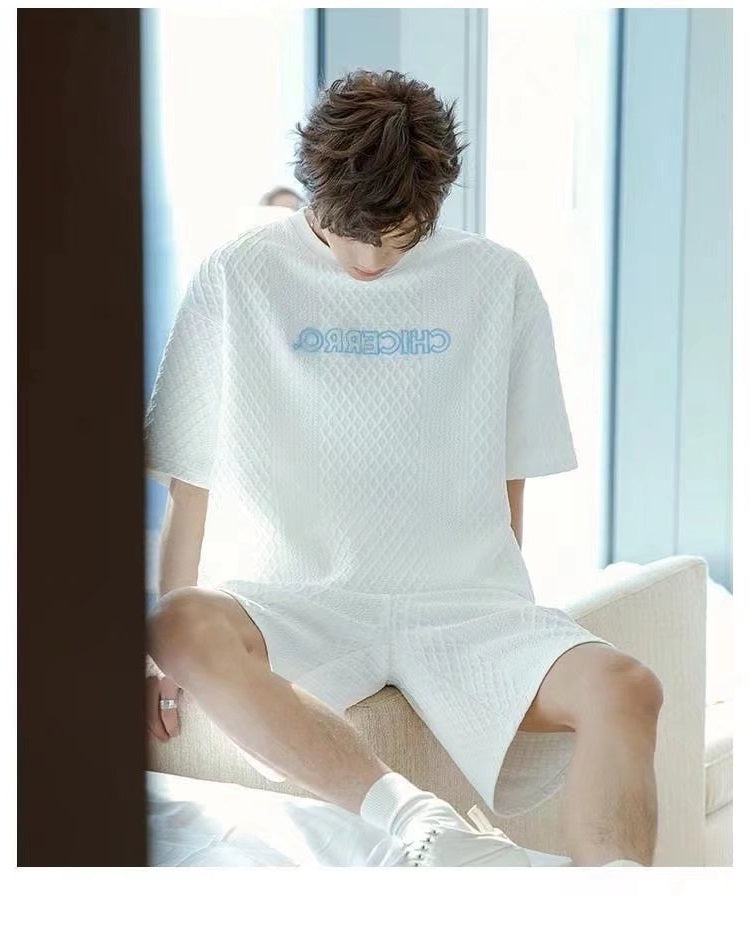 話題沸騰中 海外トレンド 半袖Tシャツⅹパンツセット 全2色- A887