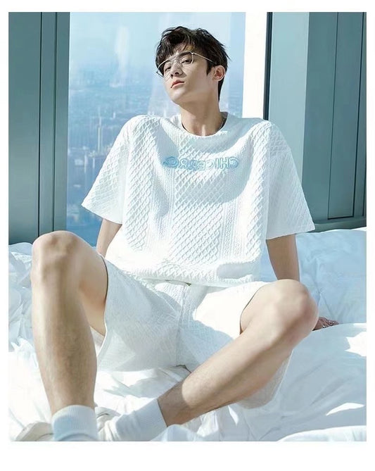 話題沸騰中 海外トレンド 半袖Tシャツⅹパンツセット 全2色- A887