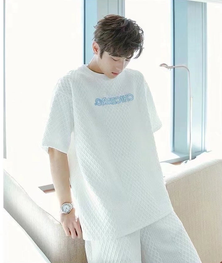 話題沸騰中 海外トレンド 半袖Tシャツⅹパンツセット 全2色- A887