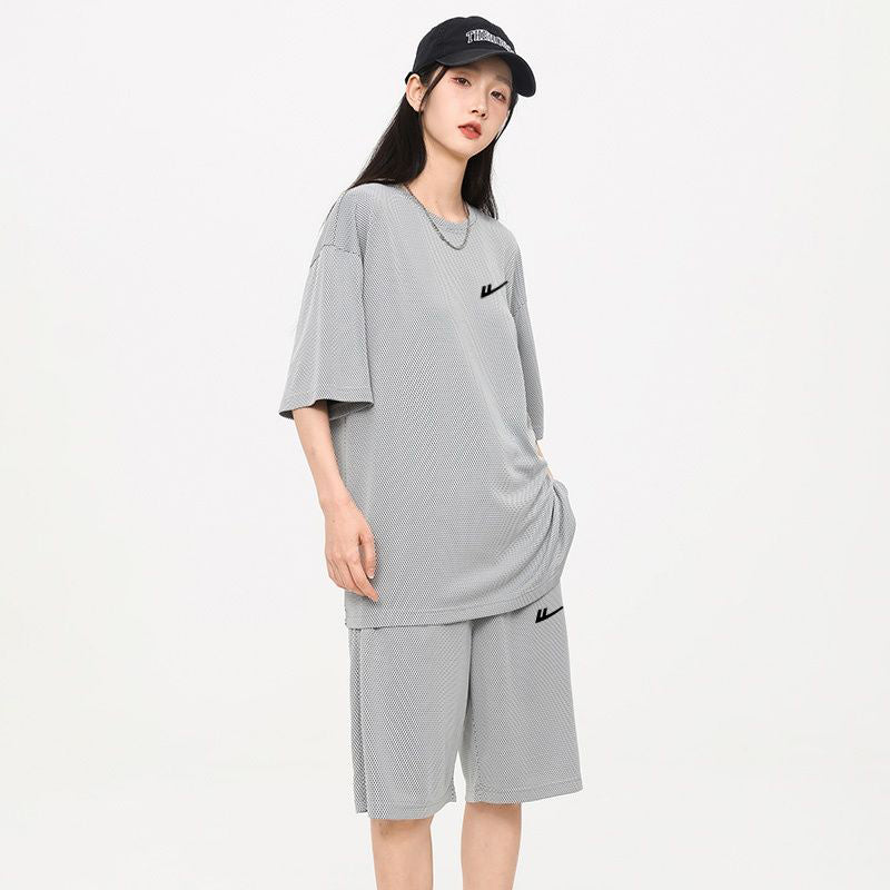 新商品 カジュアル ルーズ 半袖Tシャツⅹパンツセット男女兼用 全6色-A824